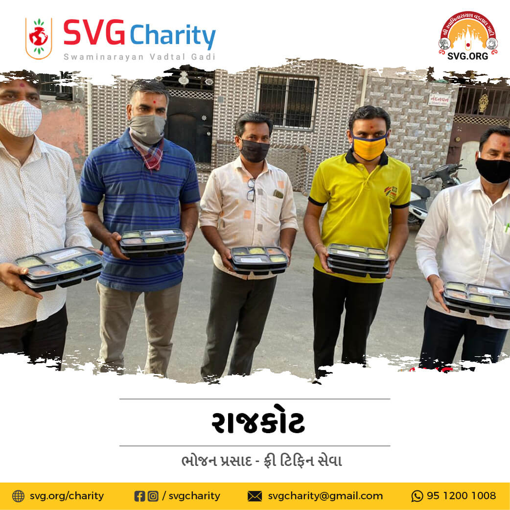SVG Charity : Food Donation(Tiffin Seva) for Covid-19 Patient & Home Quarantined Families in Rajkot | April 2021