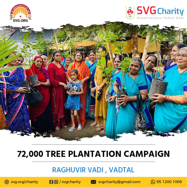 SVG Charity 72000 Tree Plantation Campaign Raghuvir Vadi Vadtal Gujarat Aug 2021