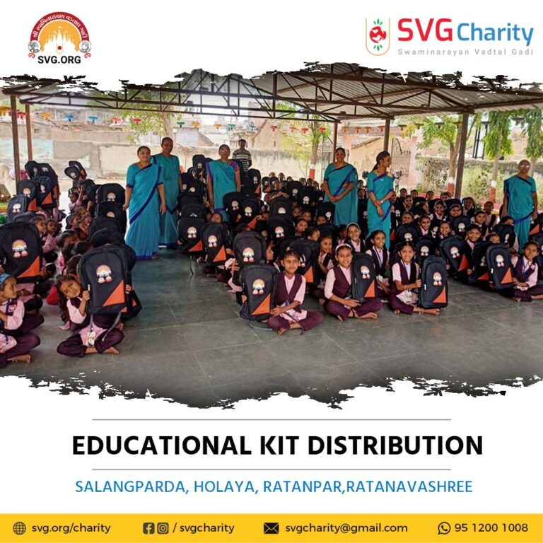 Salangparda Holaya Ratanpar and Ratanavashree Educational kit distribution Ghanshyam Bal Mandal