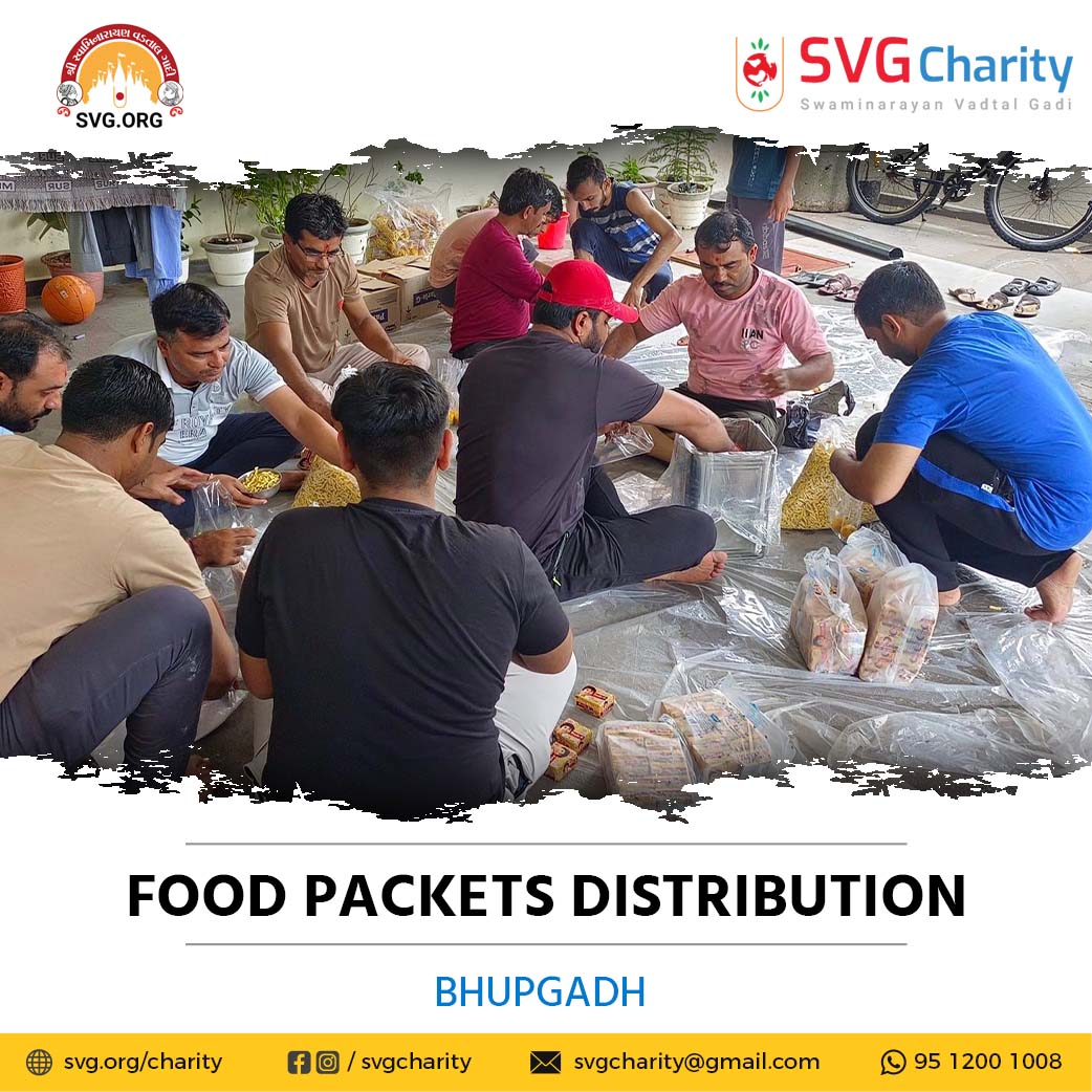 SVG Charity : Distribution Of Food-Prasad In Inundation Areas – Bhupgadh || 23 July 2023
