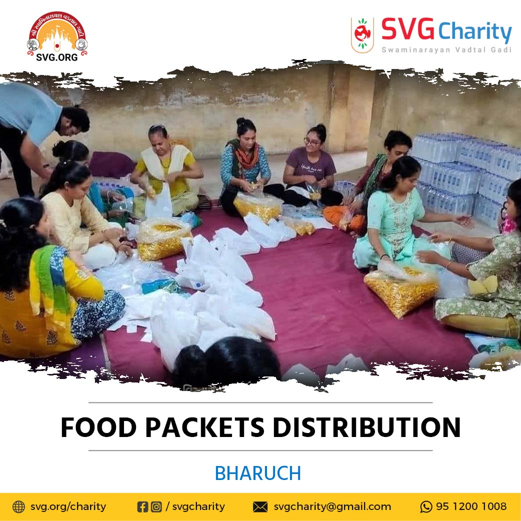 SVG Charity : Distribution Of Food-Prasad In Rain-Affected Areas – Bharuch || 18 Sep 2023