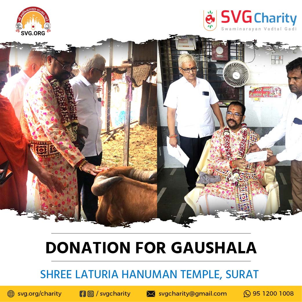 SVG Charity : Donation For Gaushala || Shree Laturia Hanuman Temple, Surat || Sep 02, 2023